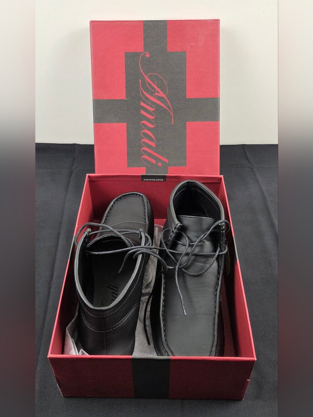 Amali Jason 2 High Top Faux Leather Chukka Boots Black Mens Size 9.5